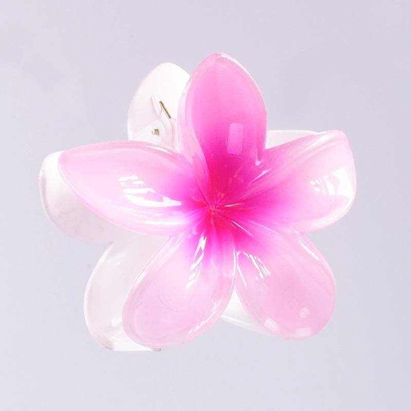 7cm Frangipani Hair Claw Clip - Colorful, Versatile Updo & Ponytail Accessory