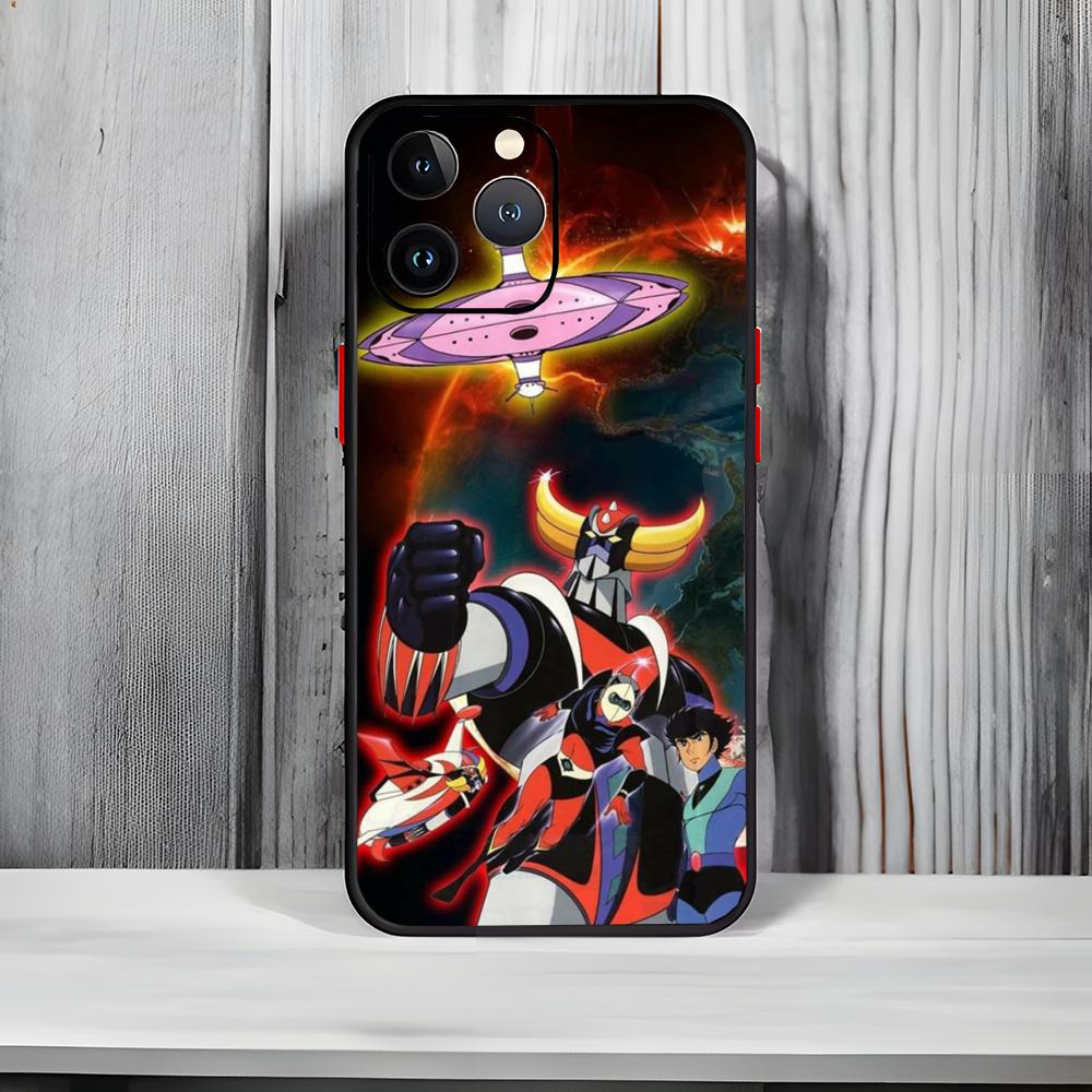 Anime U-UFO R-Robot G-Goldorak Phone Case Black Matte Thin Phone Case For iPhone17 16 15 14 13 ProMax