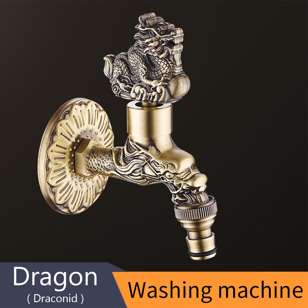 Bidcock Faucet Antique Bronze Dragon Carved Tap Bathroom Mop Faucet Washing Machine Faucet Outdoor Faucet For Garden 811573