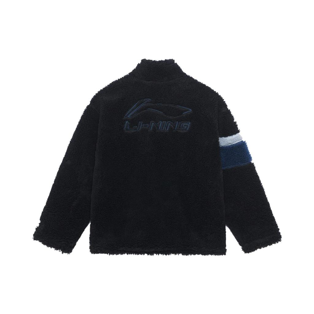 Li Ning Sports Lifestyle Series Logo Embroidered Zipper Stand Collar Jacket Unisex Jacket Black AFDSA39-5