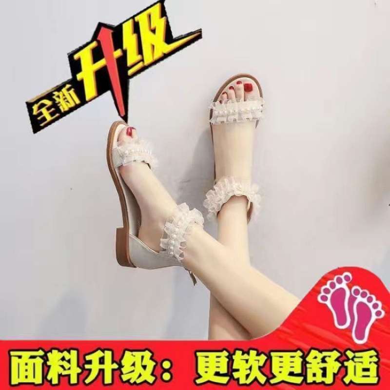 

Roman sandals women s 2025 summer new flat-bottomed straps versatile student Korean version of casual fashion beach shoes 00 blind box