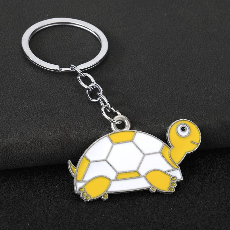 Cute Cartoon Turtle Enamel Keychains Bright Color Design Sturdy Metal Ring For Bag Decor Key Storage Gifts For Turtle Fans