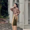 Pleatsmama Jacquard Khaki Schultertasche