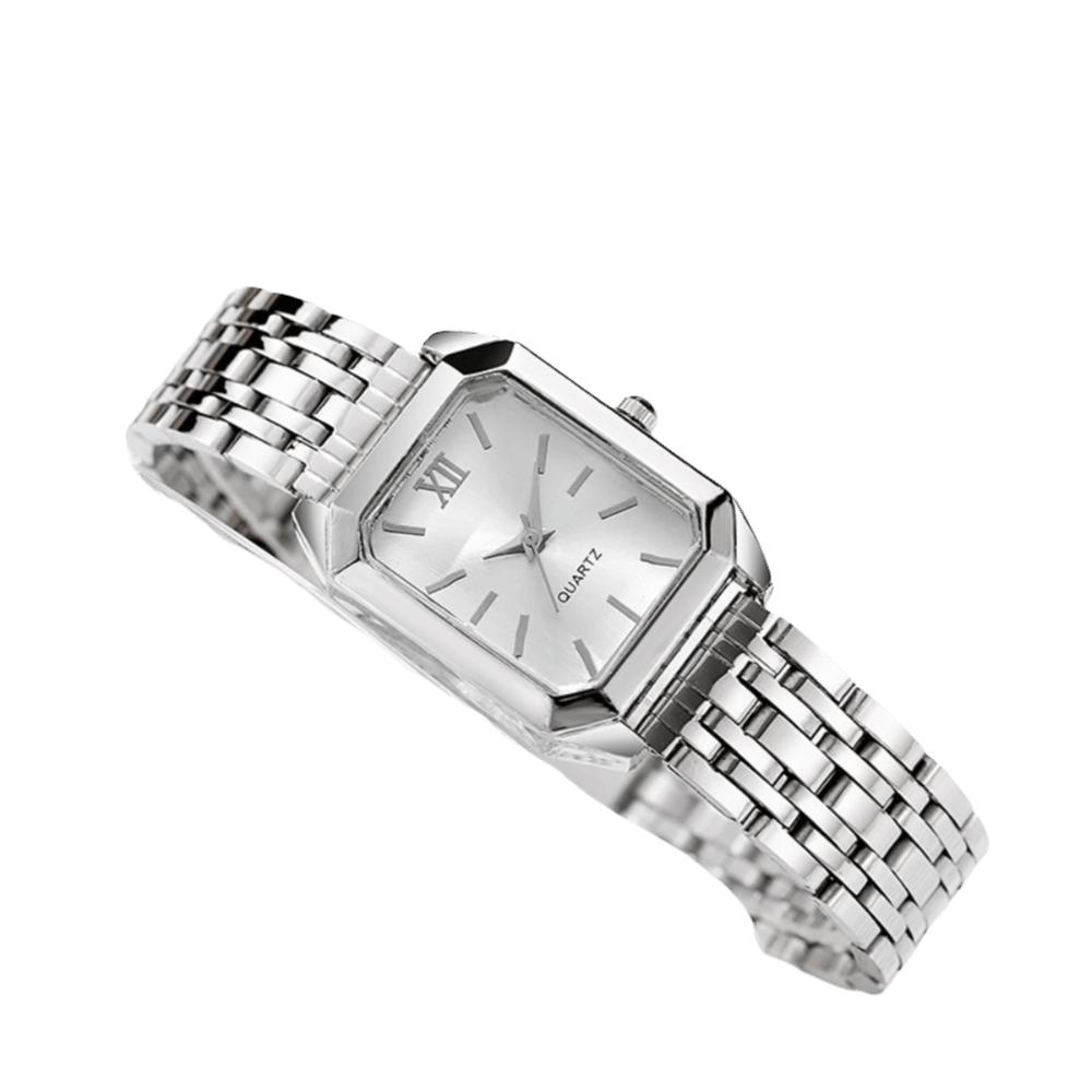 Heiße Edelstahl-Quarzuhren Faltschließe Quadratische Damenuhr Luxuriöses Geschenk Einfache Armbanduhr Schüler