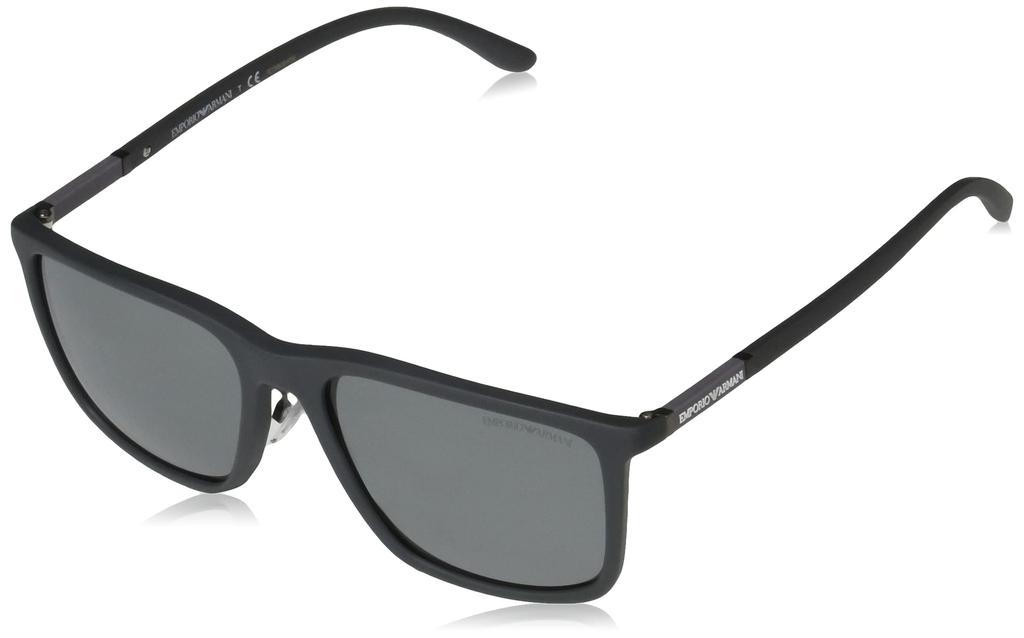 Emporio Armani EA4161F Matte Mirror Silver Size 58 Men's Sunglasses, Grey/Grey Lens,