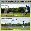 Portable Football Rebound Net 2-in-1, Double-Sided, with Carry Bag and Ground Stakes, 200x94x122/52cm, Black