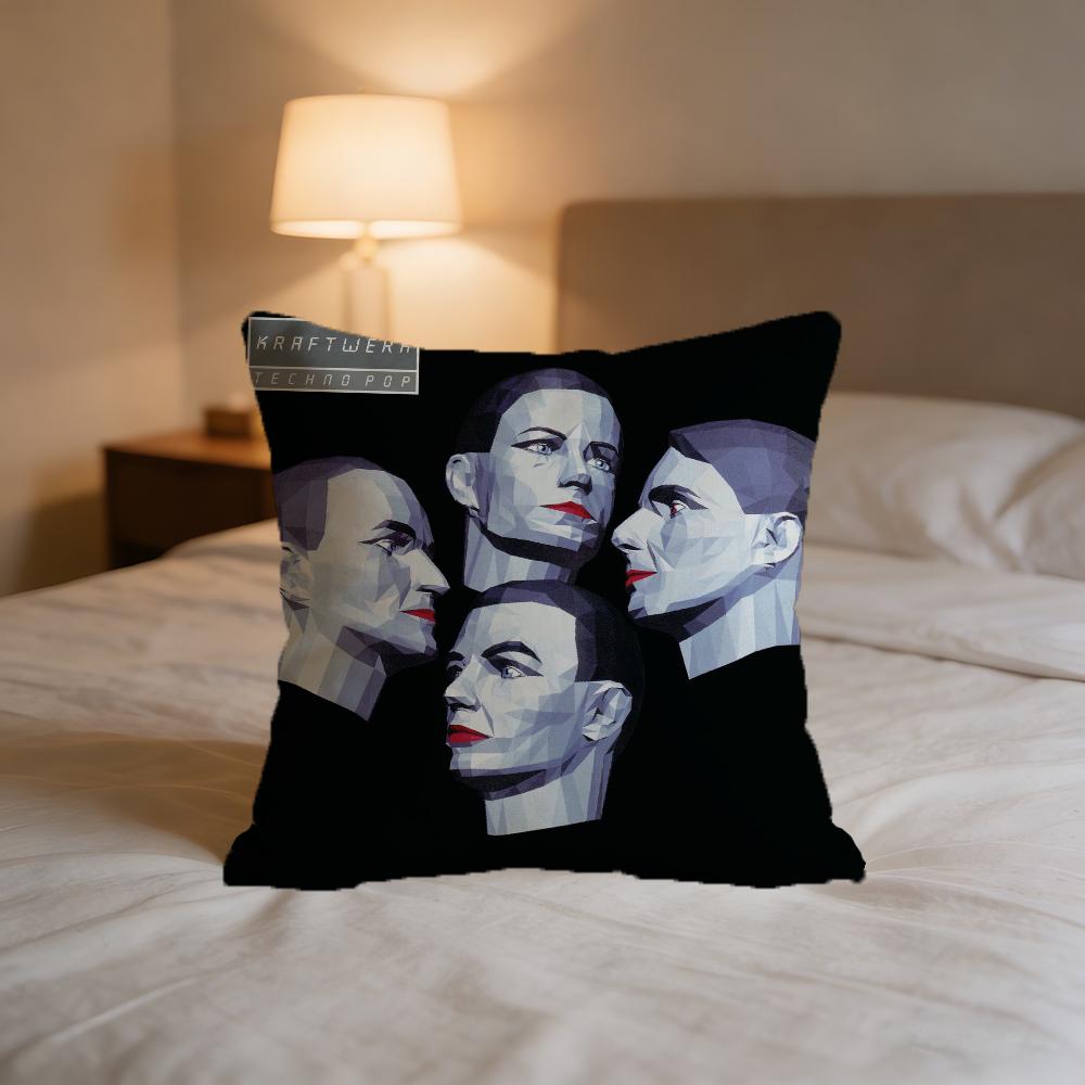 K-Kraftwerk Music Cushion Cover For Pillow Printing Sofa Decoration Home Car Room Coffee Shop Office Nordic Simplicity