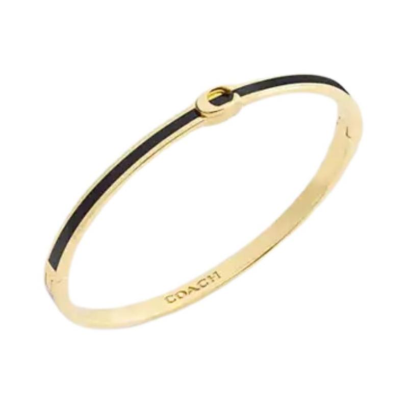 COACH Hinge design brass plated bracelet women s black/red/pink Black F