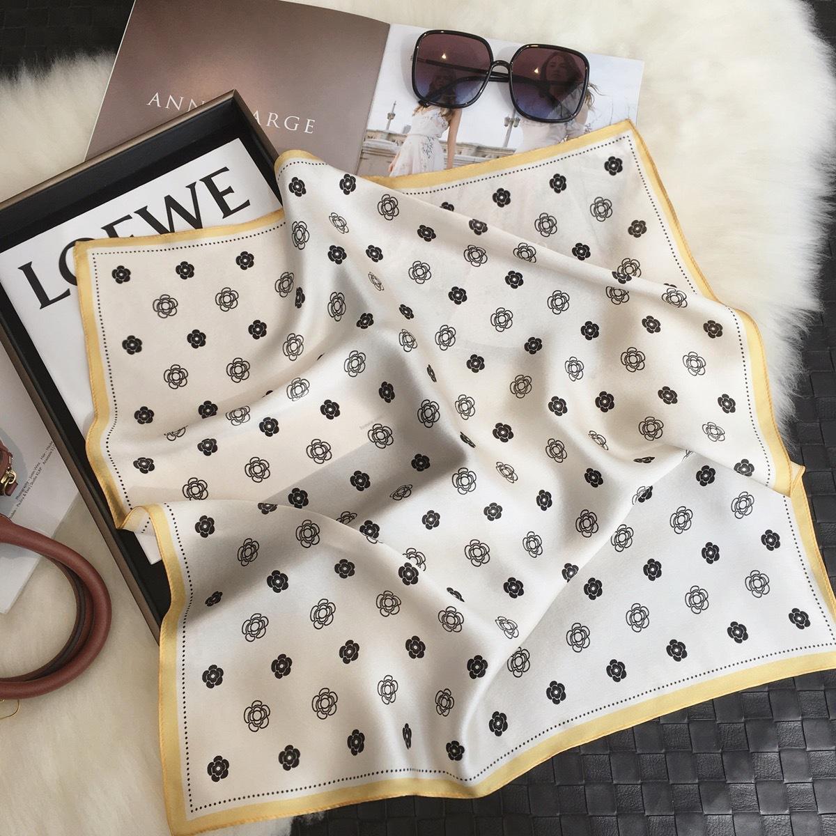 

70 шелковый шарф квадратный шарф первоклассный смысл корейской моды универсальный карьерный симулятор шелковый маленький шейный платок винтажный напечатанный шелковый шарф женский