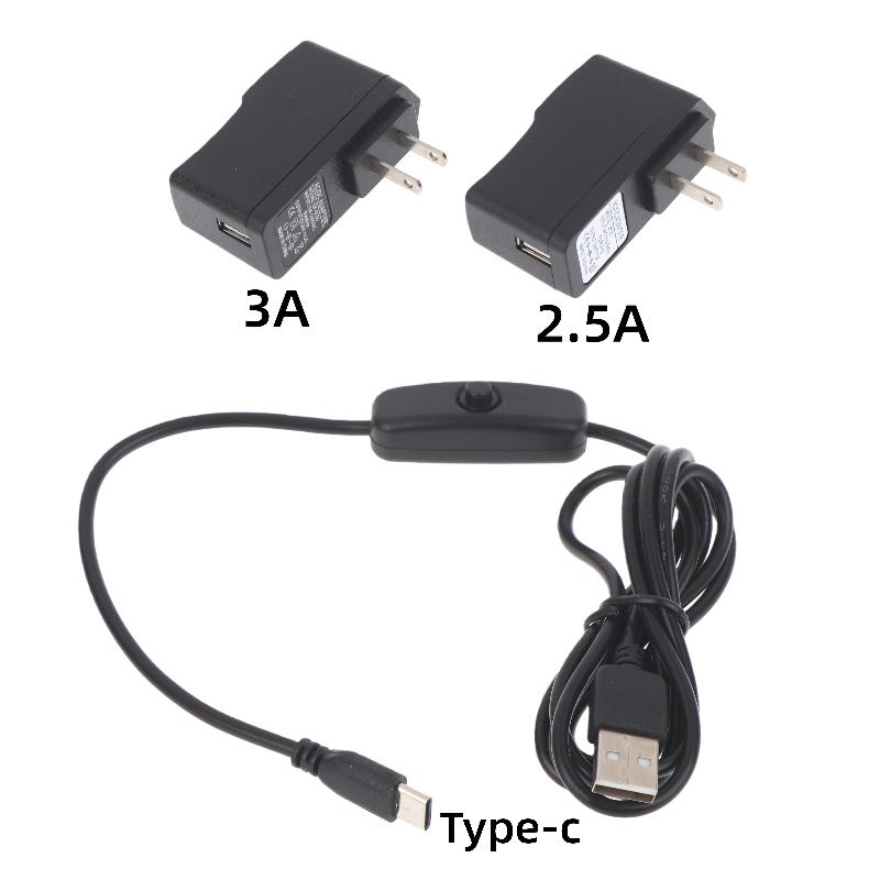 1/2/3 Pcs USB C Extension Cable For Raspberry Pi 3 4 Power Switch USB Male To Type C Male Adapter With On/Off Phone Laptop Parts