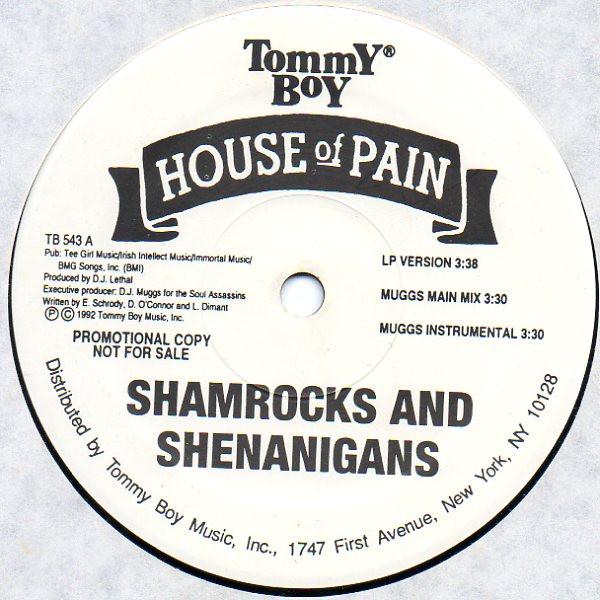 

12inch Record HOUSE OF PAIN Shamrocks And Shenanigans Boom Sha TB543PROMO Tommy Boy 1992 US Rap HipHopRB Used