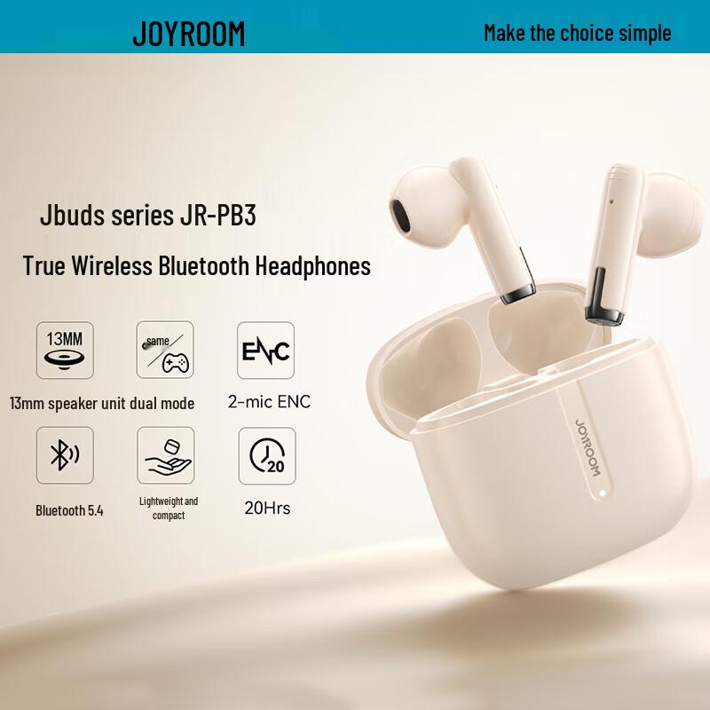 

Joyroom JR-PB3 True Wireless Semi-In-Ear Bluetooth Earbuds