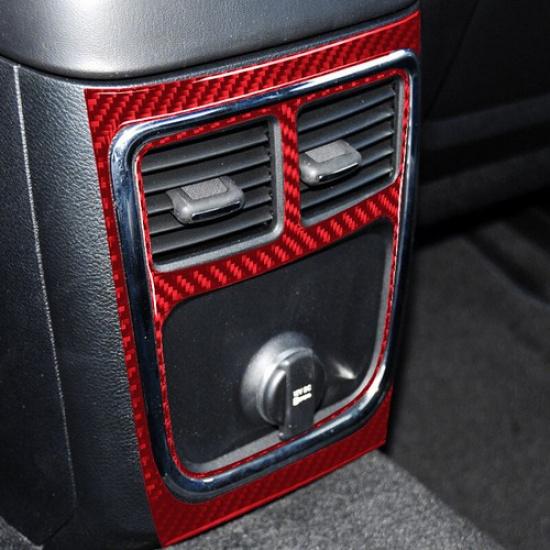 2pcs Red Carbon Fiber Car Rear Row AC Bent Frame Cover For Charger 2015-