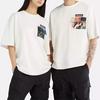 Timberland Pattern Print Pocket Spliced Round Neck Short Sleeve T-Shirt Unisex Tops Vintage-White A6B5P-CM9