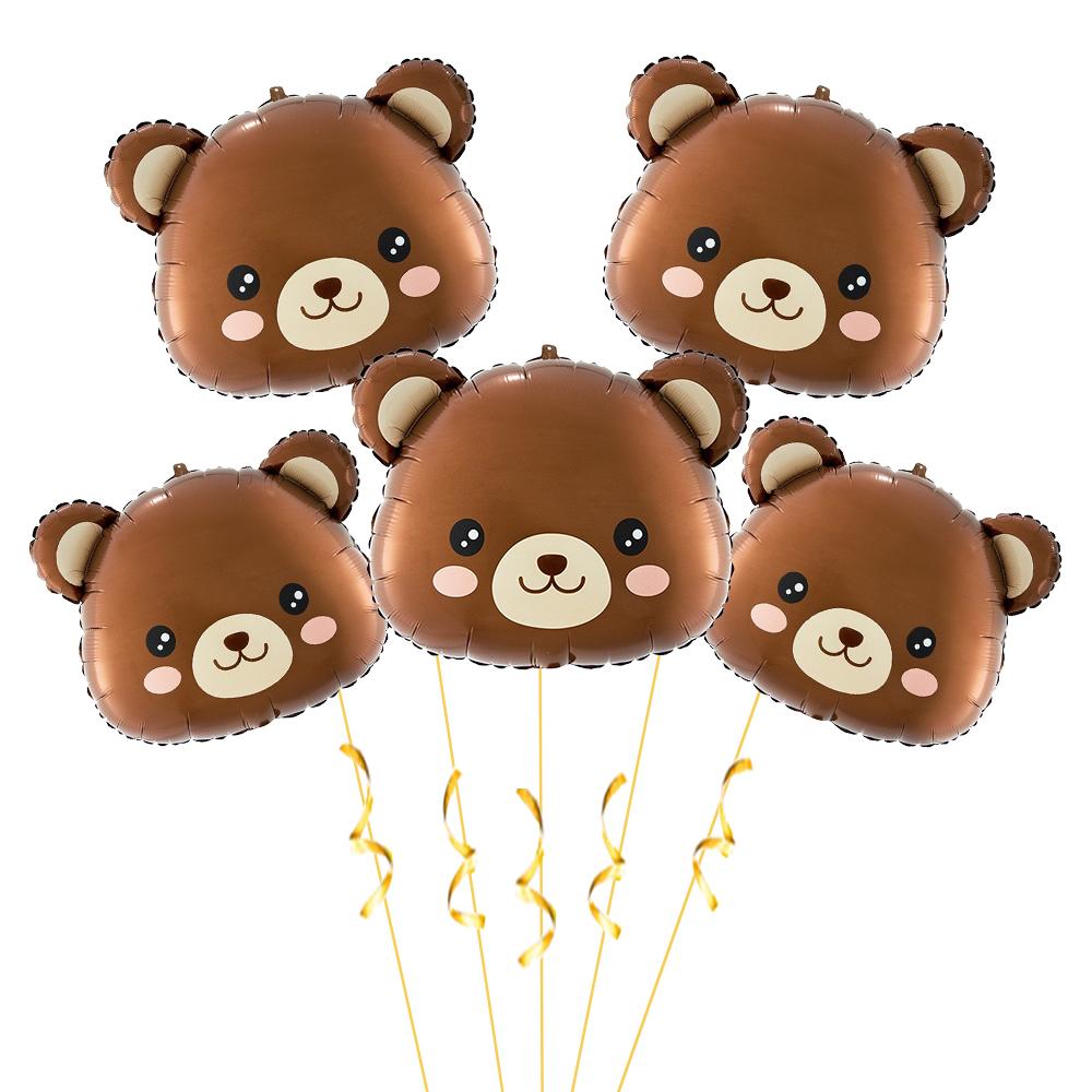 Coffee Brown Teddy Bear Balloon Number Heart Balloon Set Kid Birthday Party Decoration Baby Shower Wedding Valentine's Day Decor
