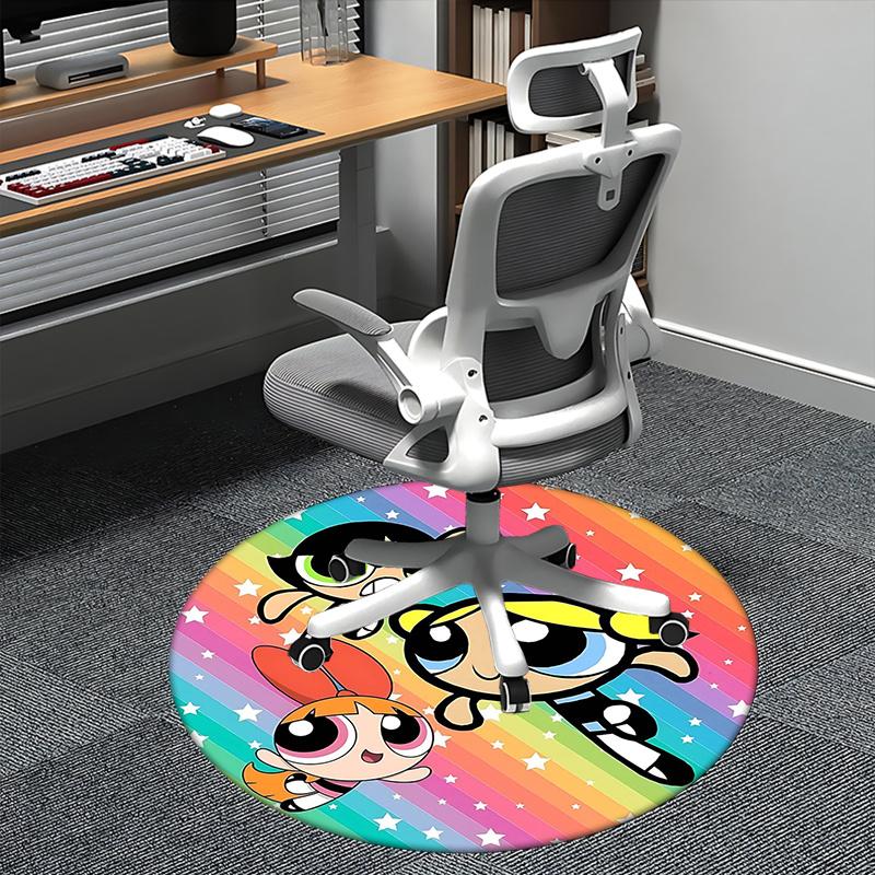 

Powerpuff Girls Chair mat Round Rug Office carpet, Non slip, Suitable for Living Rooms, Bedrooms,Decor1205767a 80cm by 80cm