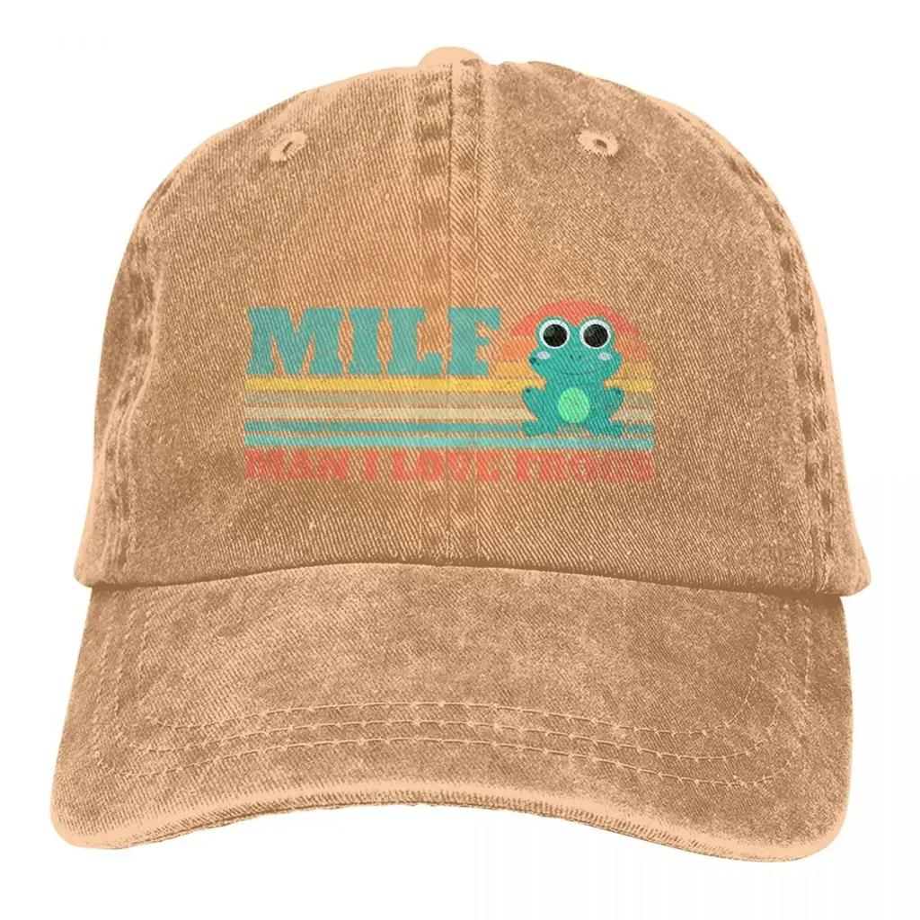 Multicolor Hat Peaked Women's Cap MILF Man I Love Frogs Personalized Visor Protection Hats
