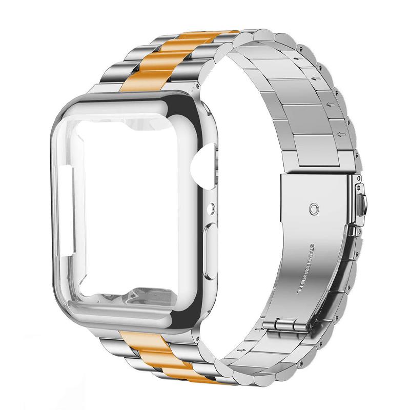 Case+Strap iWatch Band Ultra2 49mm Stainless Steel Metal Strap For Apple Watch 9 41 45MM 44mm 40mm SE Series 8 7 6 5 4 Cover