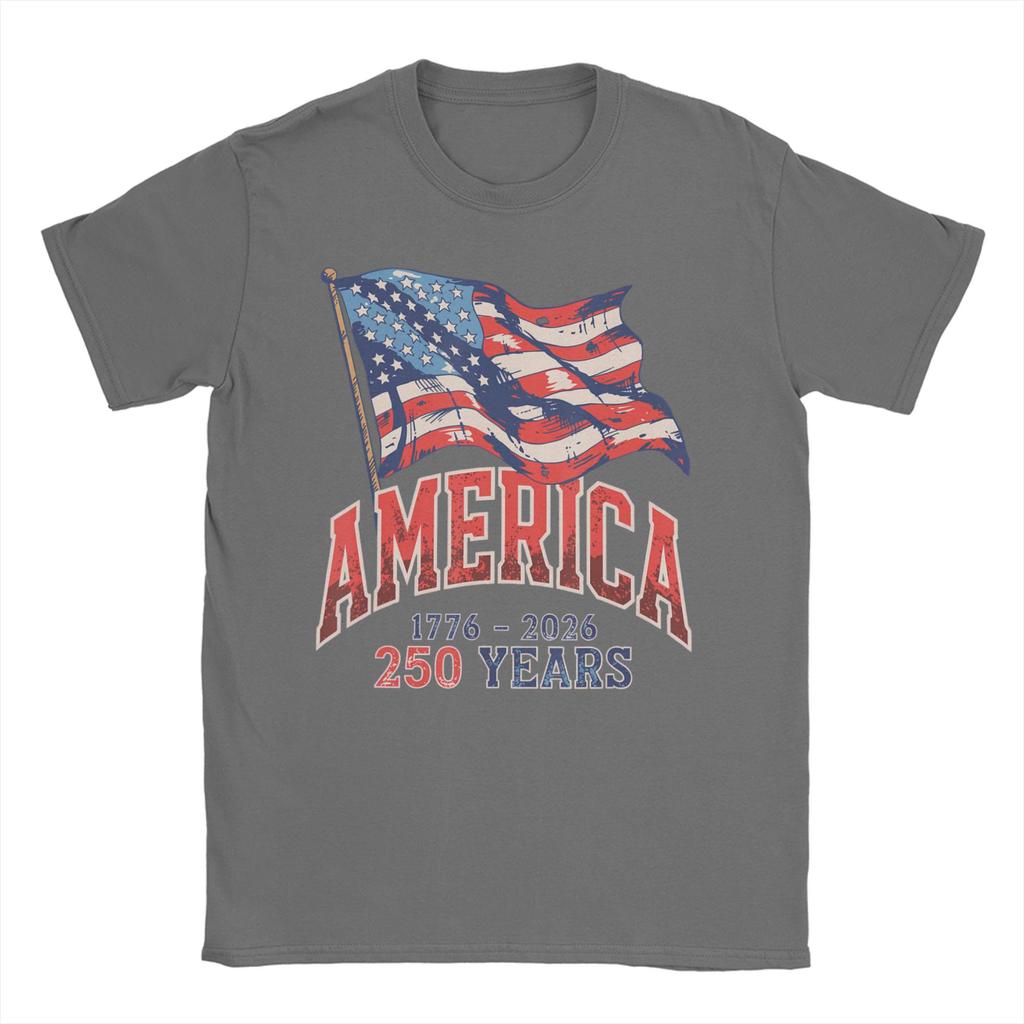 Anniversary USA Cotton TShirt For Unisexs Summer Streetwear T Shirts Crewneck Novelty Tee Shirt Oversized Design Tops