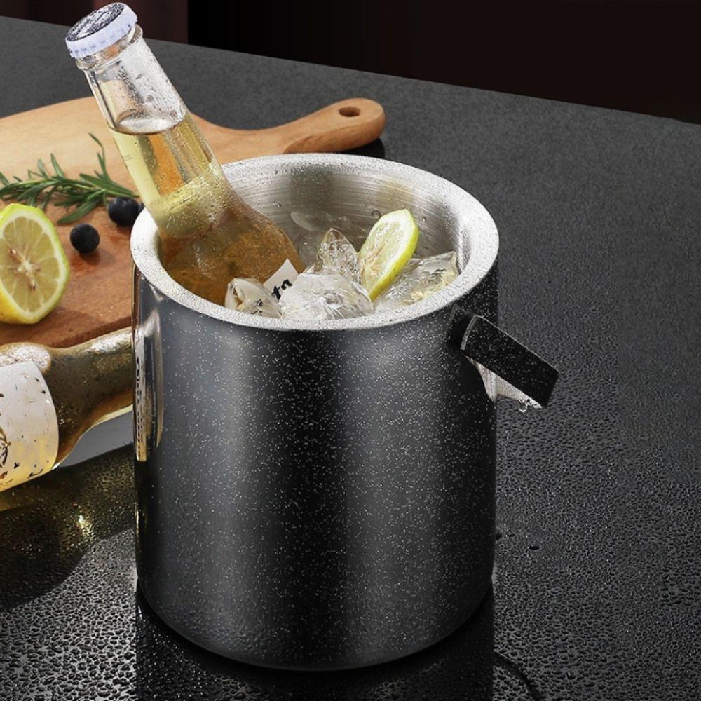 304 Stainless Steel Bar Insulated Ice Bucket 3.0/1.3 L Drink Chilling Barrel  KTV