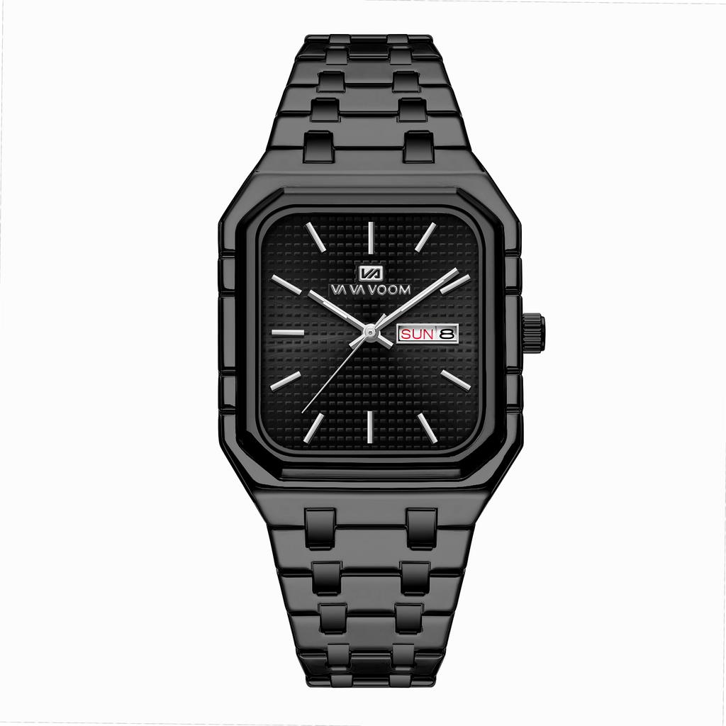 Business Casual Men's Watch Simple Luminous Square Gradually Gold Steel Belt Men's Watch