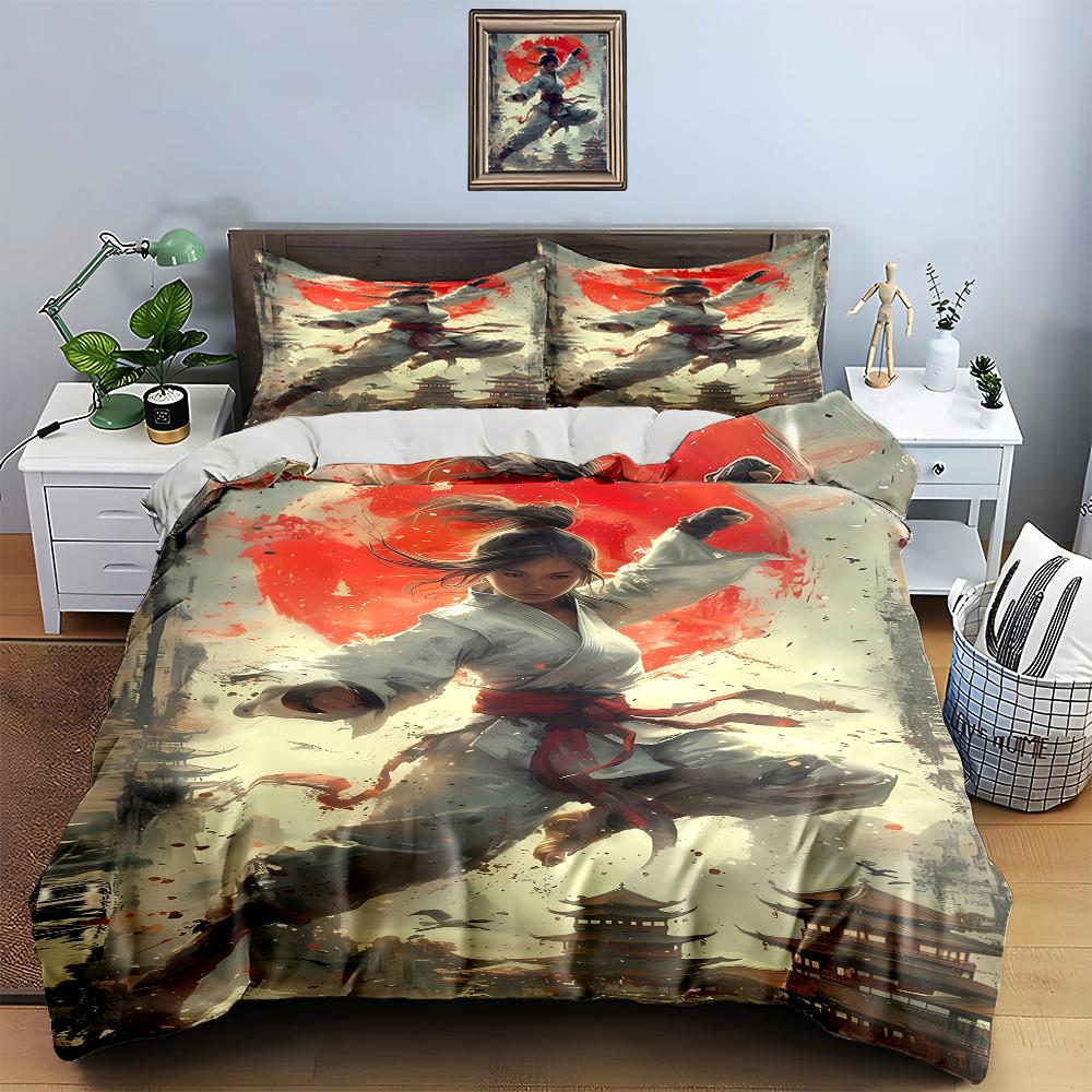 Martial Arts Scene. Bedding Duvet Cover Sets Duvet Covers Pillowcases Gifts (1 * Duvet Cover 2 * Pillowcases, Without Duvet Insert)