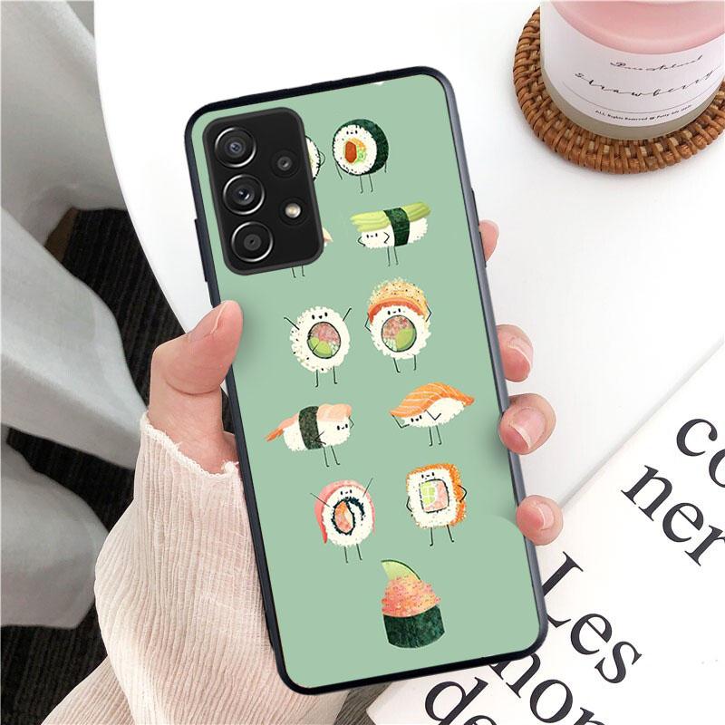 Voedsel Sushi Telefoonhoesje voor Samsung Galaxy A13 A22 A12 A32 A71 A11 A21S A33 A52 A72 A51 A50 A70 A31 M31