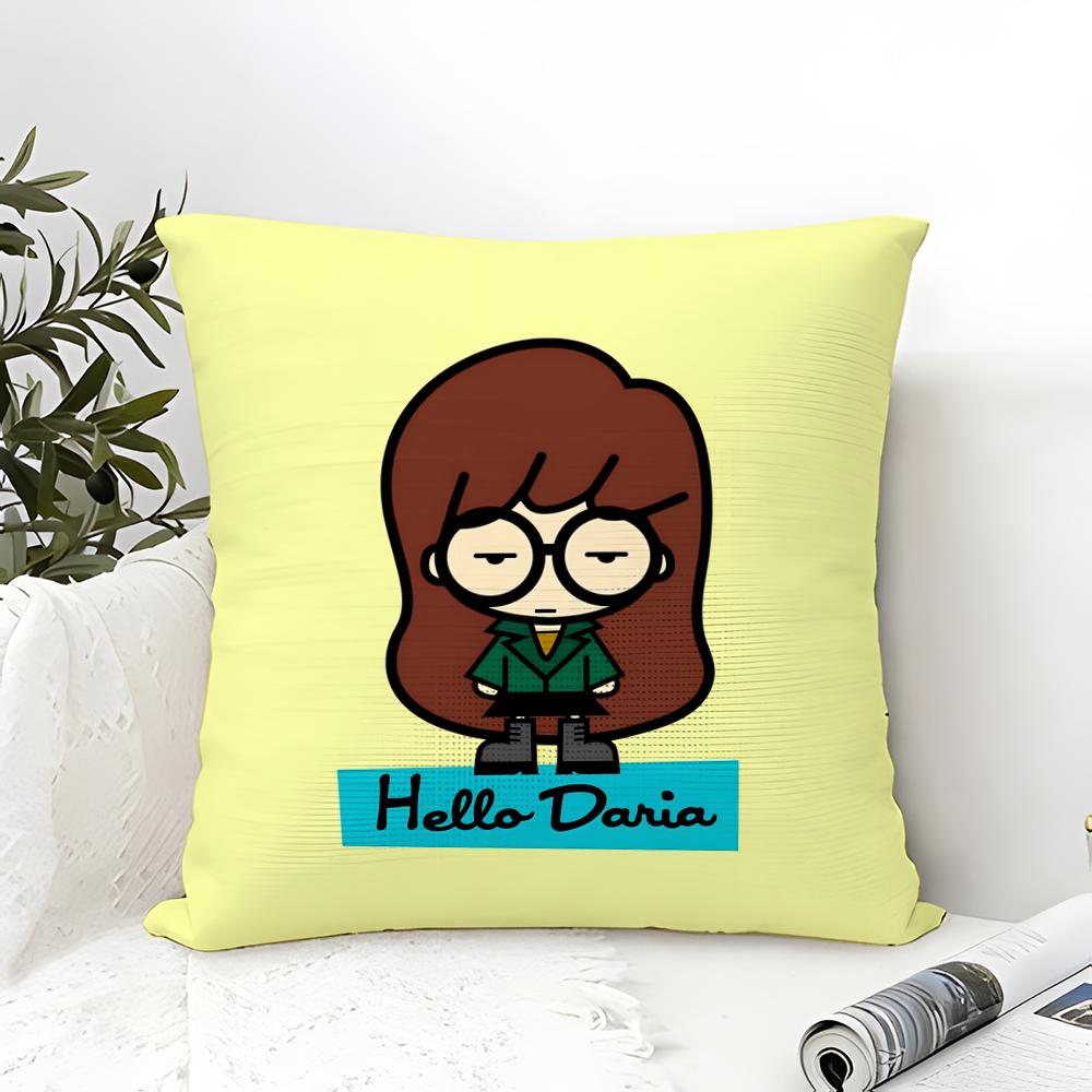 

Cartoon DDaria Pillow Case Cotton Linen Fabric Square Zipper Pillowcase Home Decorative Living Room 30X30cm