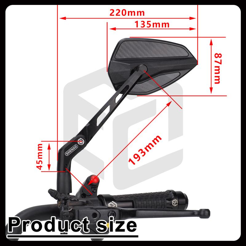 Motorcycle Rearview Mirror for KYMCO DTX360 DTX560 DTX300 / AK Premium 575 / AK550 / Xciting S400 CNCAluminum Alloy Carbon Fiber