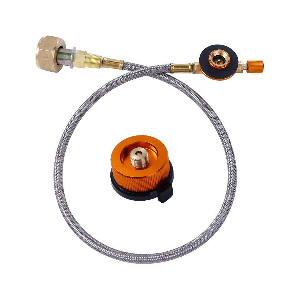 LPG Flat Cylinder Tank Container Adapter Propane Refill Adapter Gas Stove Coupler Stove Metal Tube