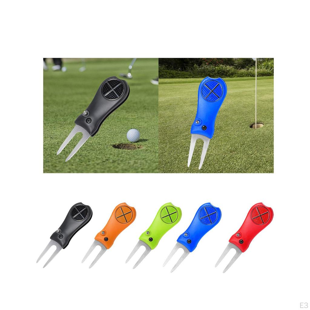 Golf Divot Reparatur Werkzeug Rasen Zinke Klapp Edelstahl, Pitch Mark Gabel