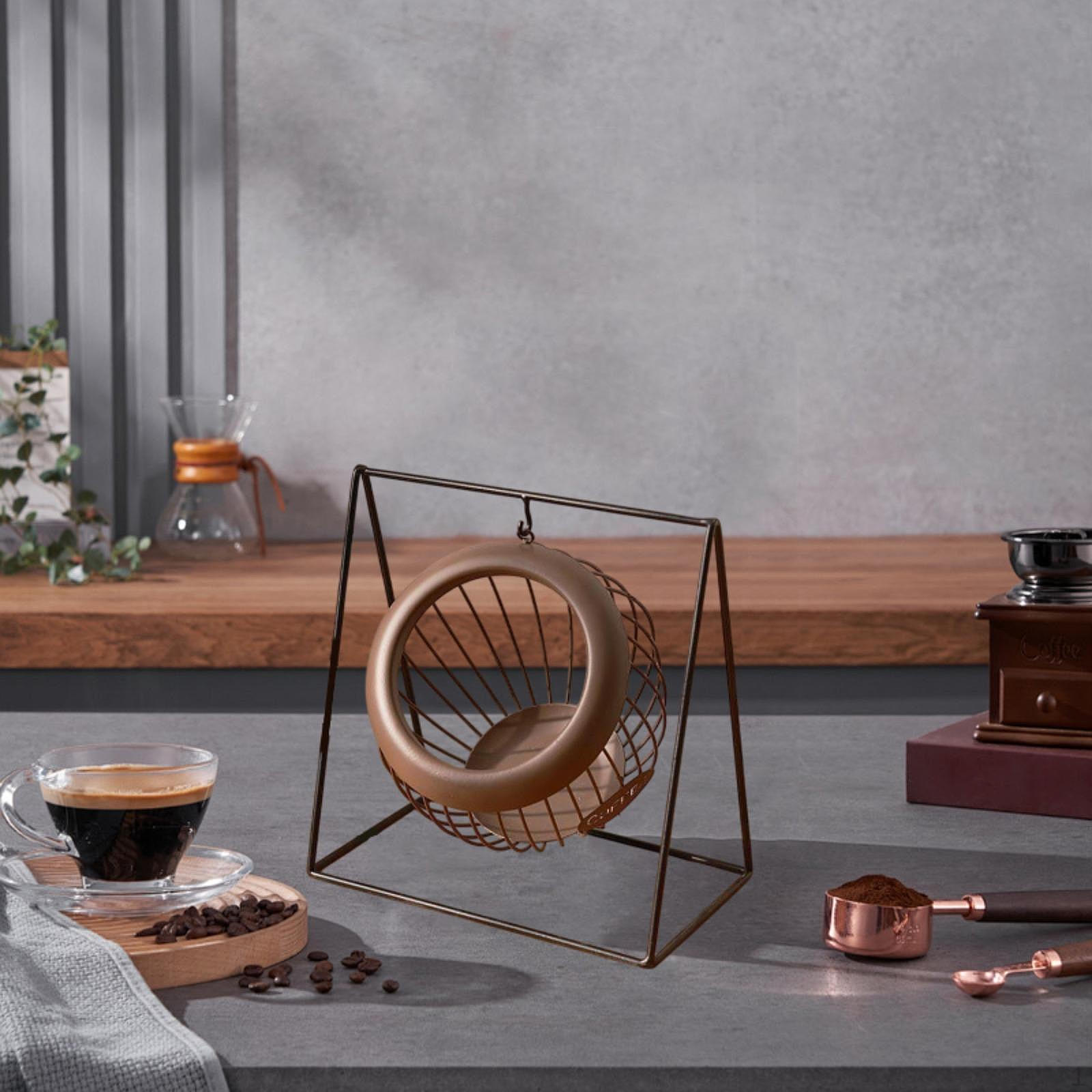 

Держатель для кофейных капсул, органайзер для хранения капсул, прочный подвесной на столешницу коричневый