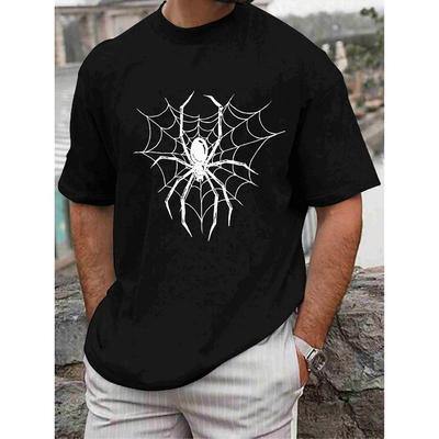 Pánské tričko s potiskem Spider Neformální pánské oversize s výstřihem do O, krátkým rukávem, ležérní oblečení