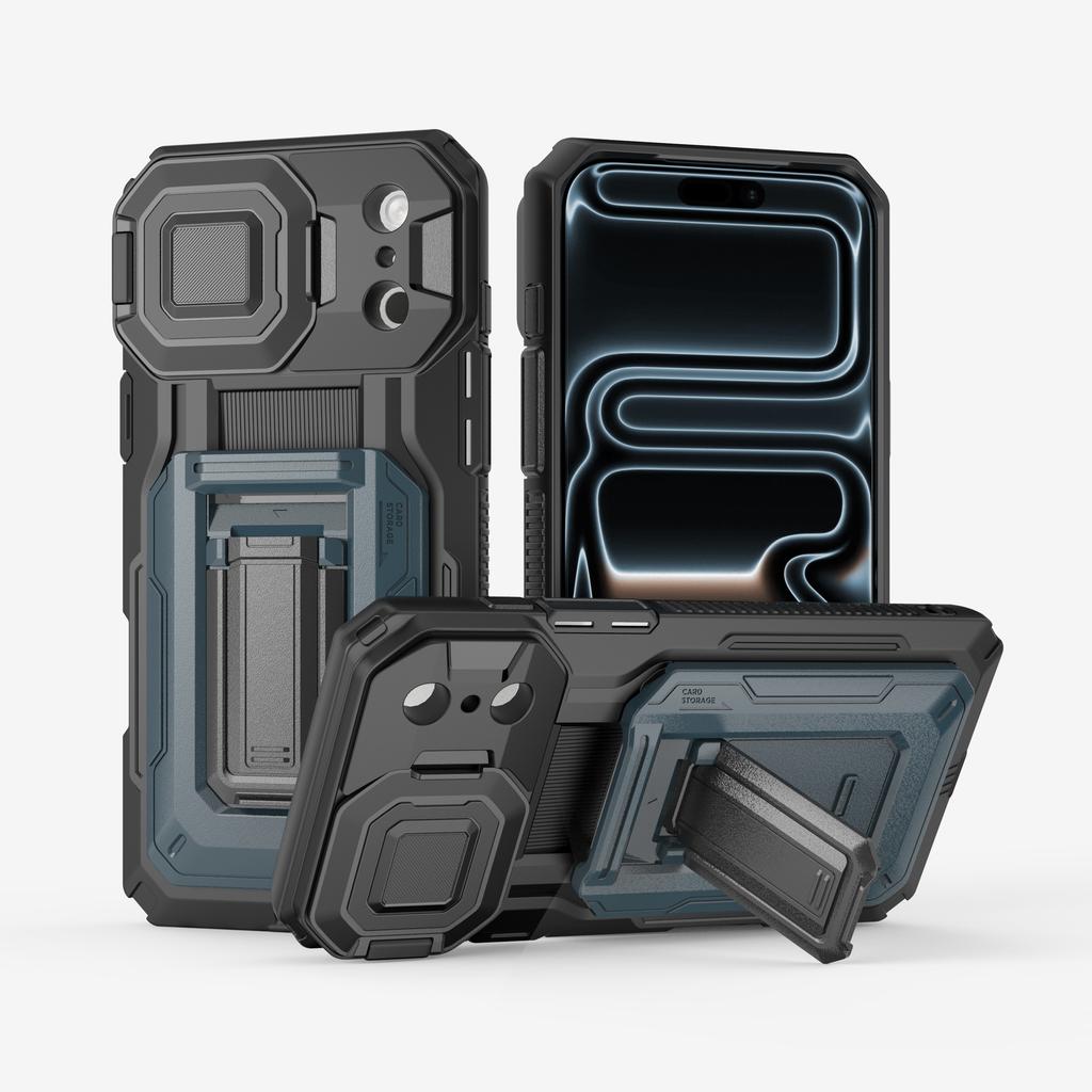 Applicable To iPhone17ProMax Cass Mecha Mobile Phone Case S24Ultra Transparent Note20 Anti-drop Protective Case