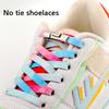 No Tie Shoelaces For Sneakers Elastic Shoe Laces Rainbow Precision Organization Metal Buckle Lock Lazy Shoelace Flat 17 Colors