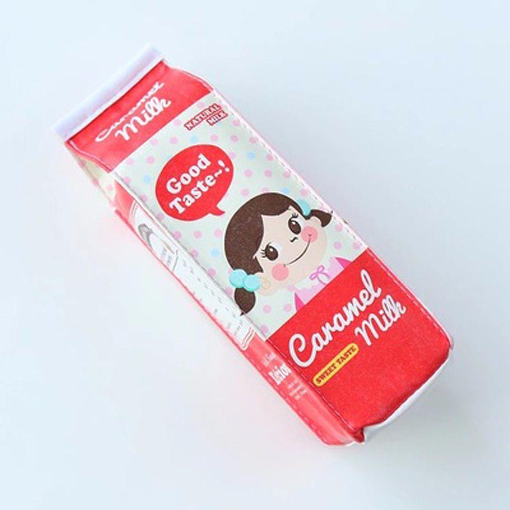 

PU Leather Gift School Stationery Big Storage Office Supply Waterproof Fruit Milk Carton Pencil Box Pencil Case Pen Bag