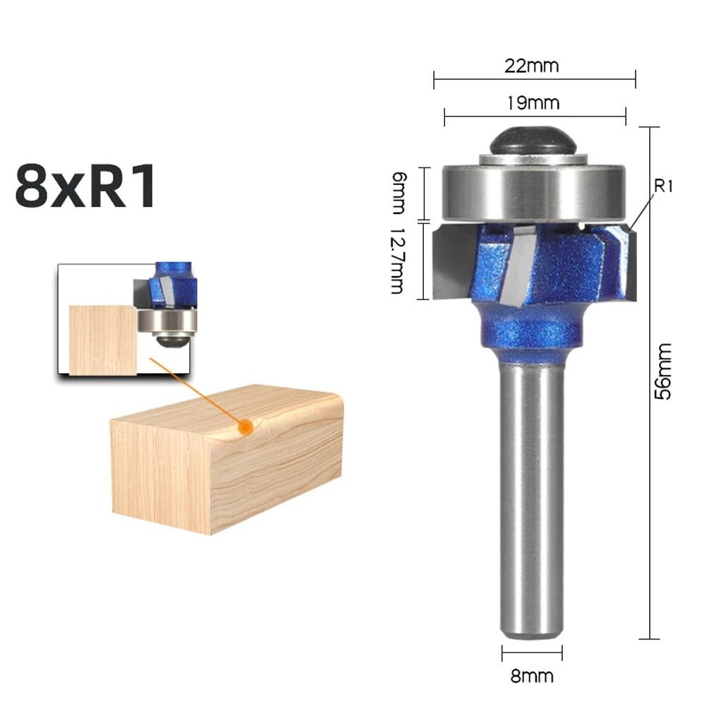 

6/8MM1/4 Shank 4 Corner Router Bit R1 R2 R3 Trim Edging Woodworking Bit for Wood