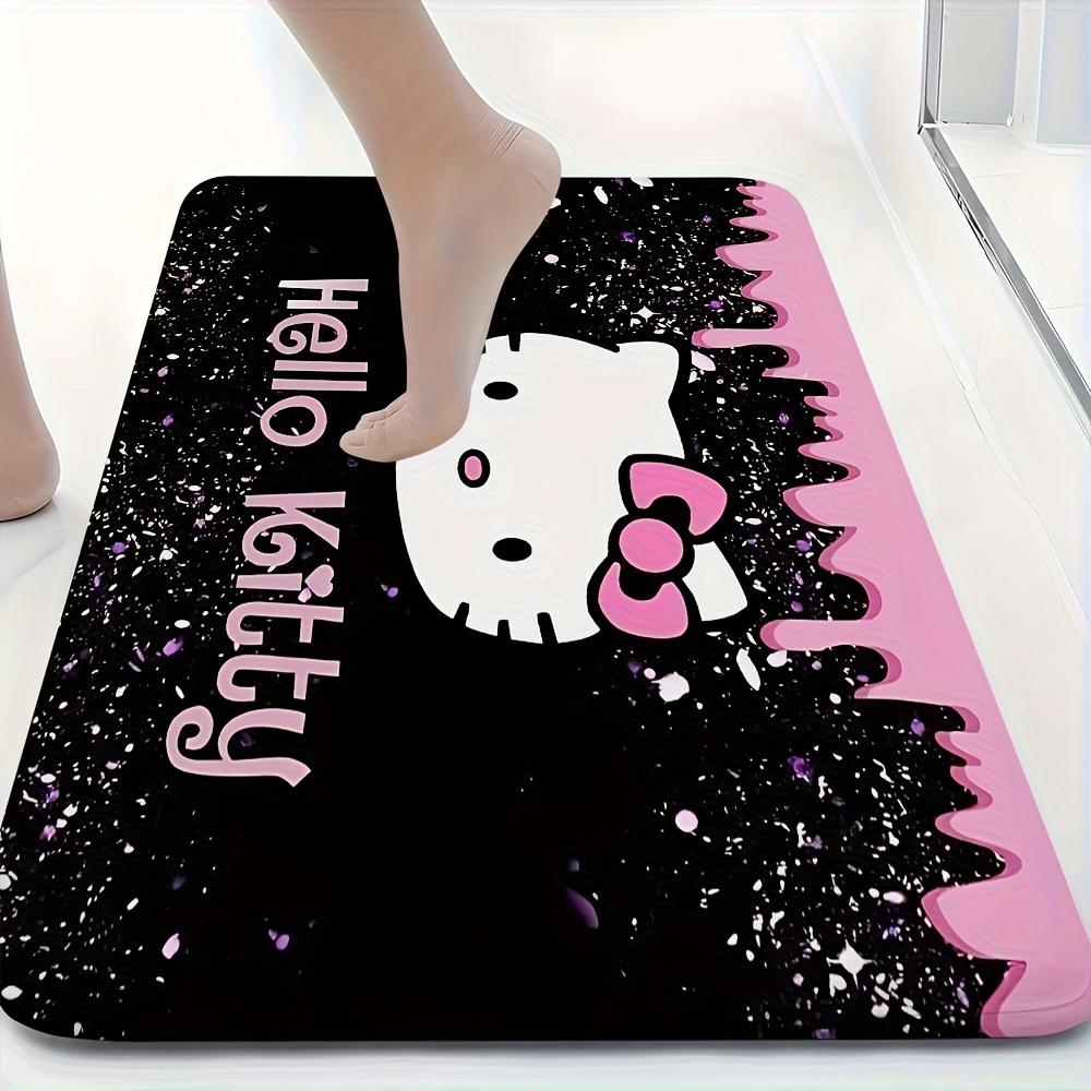 

1-Piece Sanrio Hello Kitty Area Rug - Hello Kitty Face with Pink Letters, Soft Thick Non-Slip Bathroom Mat, Machine Washable Polyester Carpe 40*60cm