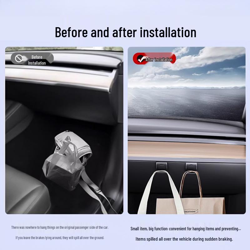 Tesla Model 3/Y Glove Box Hook - Interior Passenger Car Accessory Update
