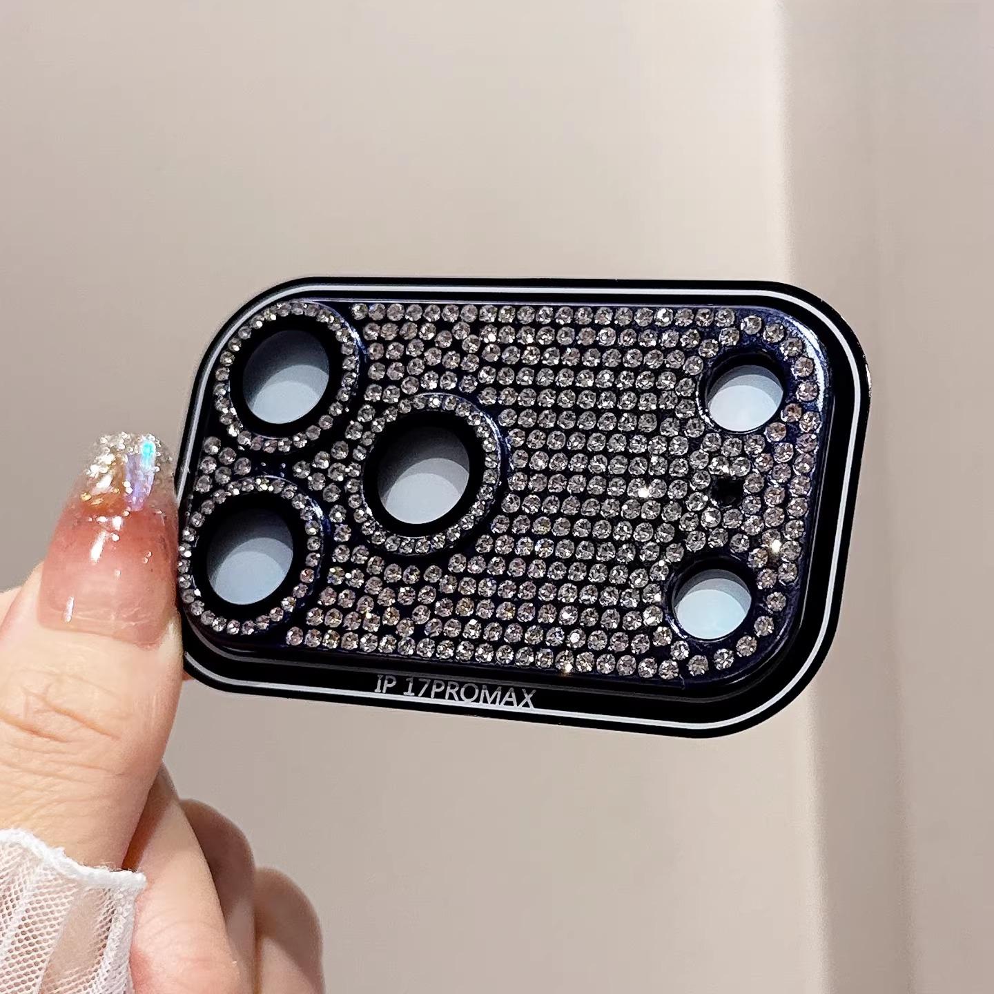 

HD Блестящий Алмазный Бронированный Защитный Чехол для Камеры For IPhone 17 Pro Max 17Pro Антицарапина Полное Покрытие Линза Закаленное Стекло Пленка Колпачок iPhone 17 Pro чёрный