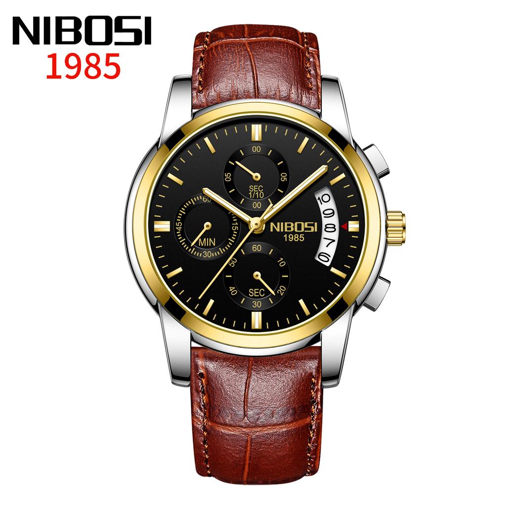 NIBOSI Uhren Business Herrenuhr Multifunktions-Sechs-Pin-Quarzuhr