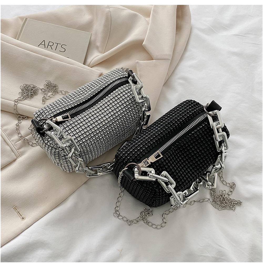 Trendy Spring Summer Women's Bag - Personalized Colorful Diamond Chain Shoulder Crossbody Bag