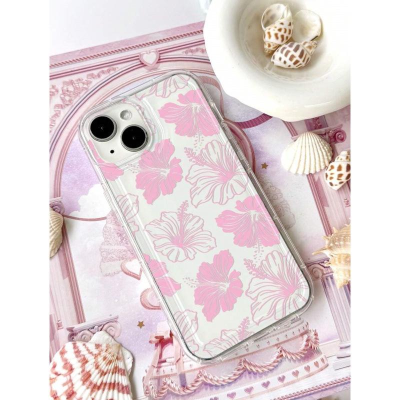 Pink line Fuso is suitable for Apple 16promax mobile phone case 15plus transparent 14 cartoon 13 airbag 12 Europe and America