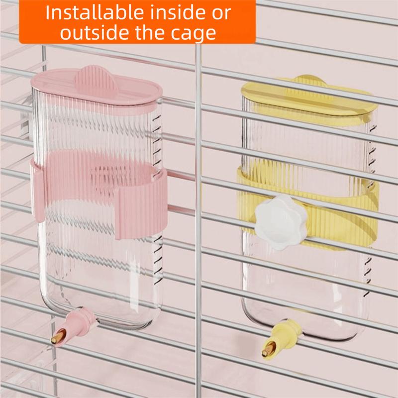 Wandmontierter Vogeltränke No Drip 360ML Kaninchenwasserspender mit Skala mit Hahn Auslauf Haustier Hängender Futterspender