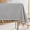 Textured Tablecloths, Heavy Duty Cotton Linen Farmhouse Table Cloth Rectangle Table, Waterproof Wrinkle-free Rectangle Tableclot