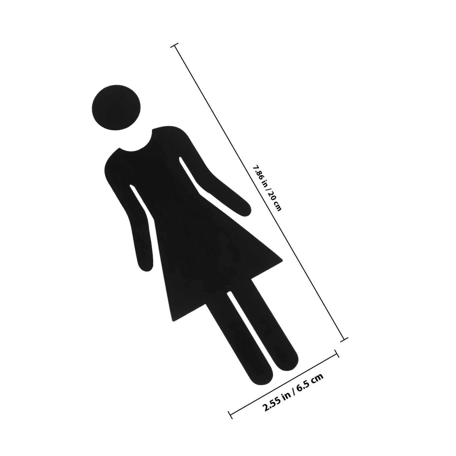 

2Pcs Acrylic Toilet Sign Bathroom Door Identification Washroom Restroom Sign Decoration Plate Bathroom Door Signs чёрный