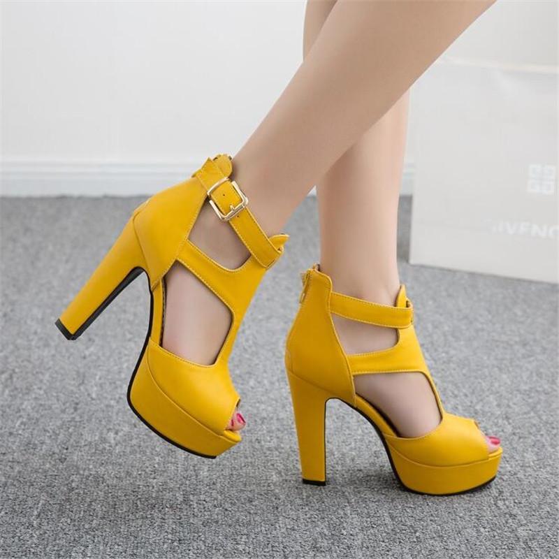 Girls' Shoes Women Pumps High Heels Platform Shoes Peep Toe Peep Toe Gladiator Sandals 12cm Heels Ladies Party Shoes Size 31-43