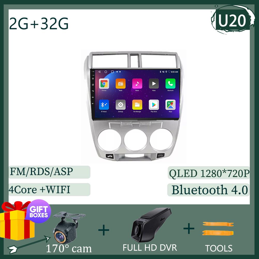 For Honda City 2008 -2013 Android 14 Auto GPS Navigation Car Radio GPS Multimedia Player QLED 5G WIFI BT No 2 din DVD HDR Screen