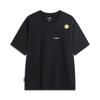 Li Ning X OG_SLICK Kollaborations-Skateboard-Serie Furchtloses Lächeln Themen-Text Schweißabsorbierendes Locker sitzendes Kurzarm-T-Shirt Unisex-Oberteile Schwarz AHST477-2
