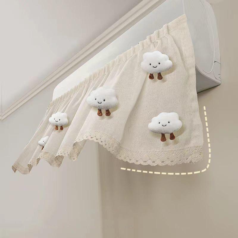 Anti-Direct Blowing Air Conditioning Windshield Set Dust Cover Cute Wind Guide Curtain No Punching Retractable
